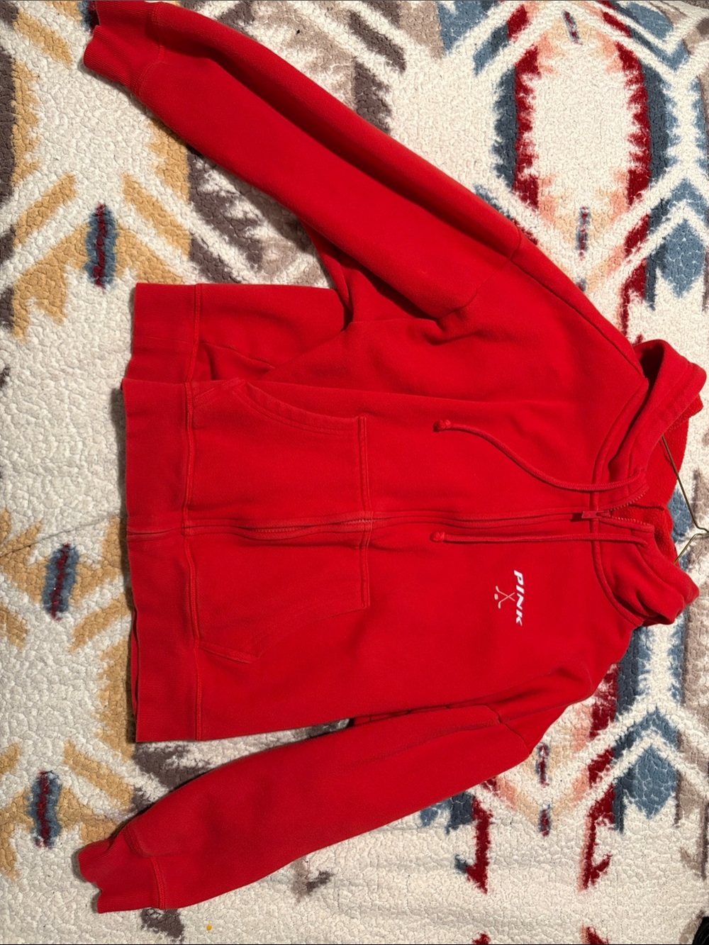 PINK Victoria's Secret Red Full-Zip Hoodie